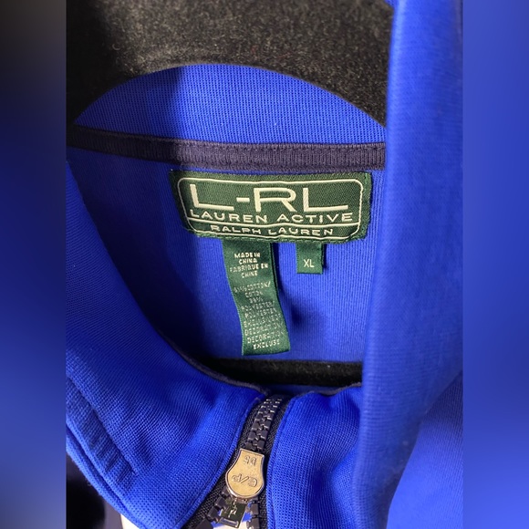 Lauren Ralph Lauren Sweater Womens XL Blue White Striped Sweatshirt Full Zip - Picture 8 of 11